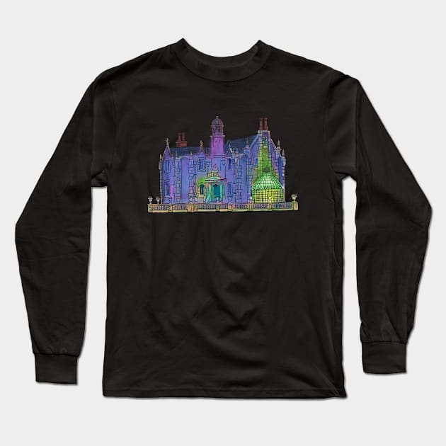 Halloween Haunted Mansion Long Sleeve T-Shirt by tesiamarieart